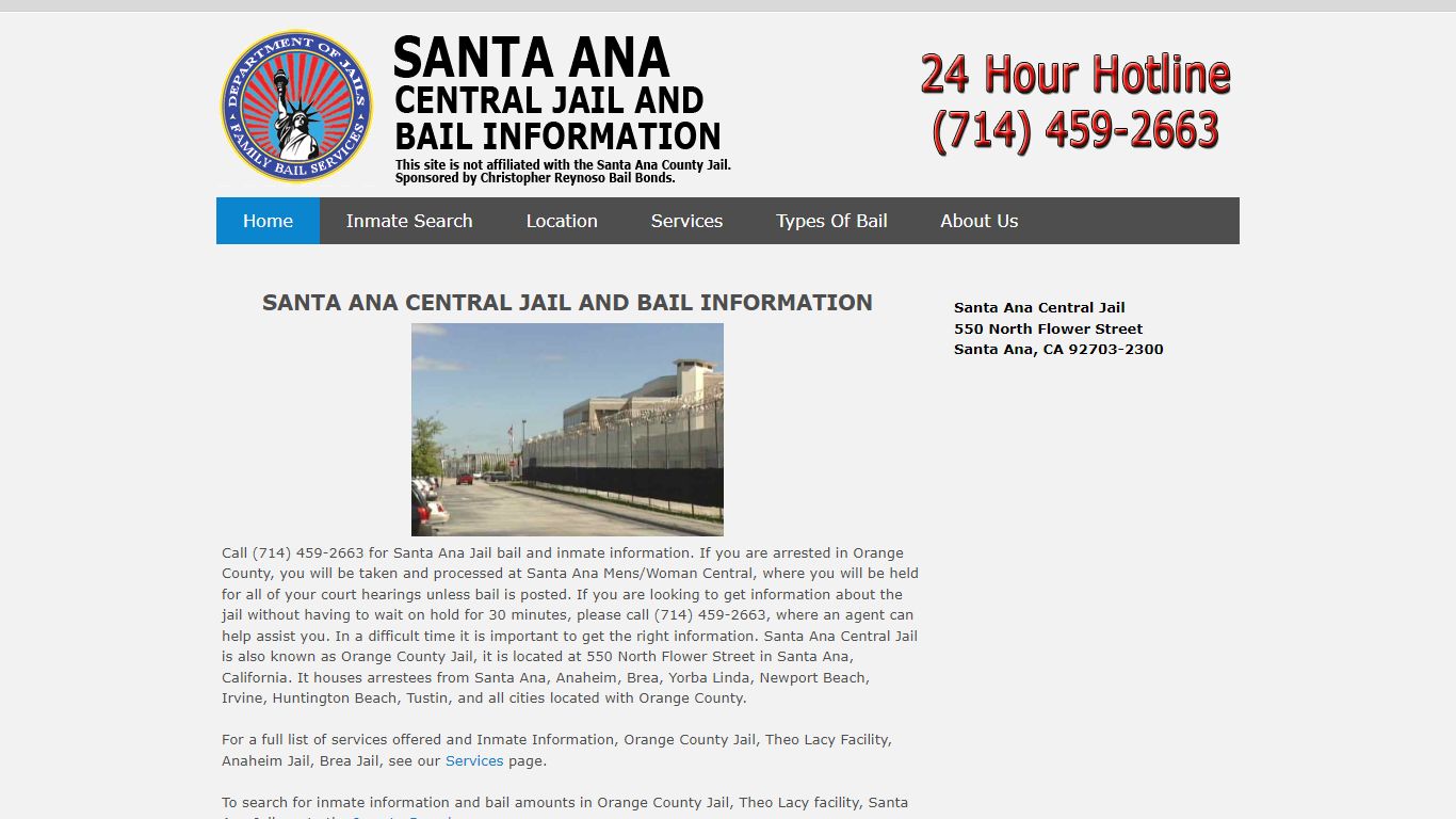Santa Ana Central Jail and Bail Information